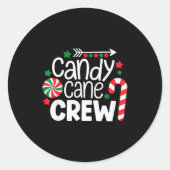 Sticker Rond Christmas Candy Cane Crew Shirt Women Girls Boys K (Devant)