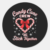 Sticker Rond Christmas Candy Cane Heart Holiday Family Matching (Devant)