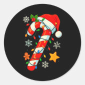 Sticker Rond Christmas Candy Cane Santa Hat Xmas Kids Toddler Y (Devant)
