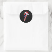 Sticker Rond Christmas Candy Cane Santa Xmas (Sac)