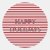 Sticker Rond Christmas Candy Cane Stripes (Devant)
