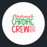 Sticker Rond Christmas Cardiac équipage, département de cardiol<br><div class="desc">Cardiac de Noël,  équipage,  Noël cardiaque,  département de cardiologie,  unité,  appréciation,  collègue pcu,  don de collègue,  cardiologie,  cardio</div>