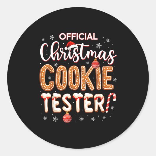 Sticker Rond Christmas Cookie Tester Taster Baking Crew Toddle  (Devant)