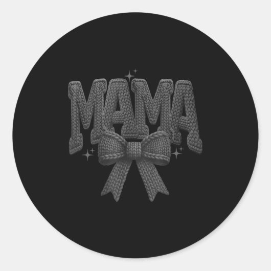 Sticker Rond Christmas Coquette Bow Yarn,retro Christmas Mama,m (Devant)