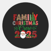 Sticker Rond Christmas Crew 2025 Family Matching Outfit Xmas Pa (Devant)