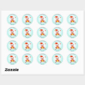 Sticker Rond Christmas Cute Elf pour Cadeaux & Faveurs (Feuille)