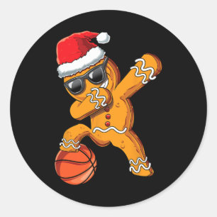 Sticker Rond Christmas Dabbing Gingerbread Homme Dab Cool Sketa
