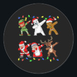 Sticker Rond Christmas Dabbing Santa And Friends Quarantine Boy<br><div class="desc">Noël Dabbing Père Noël Et Amis Quarantaine Garçons Enfants Noël</div>