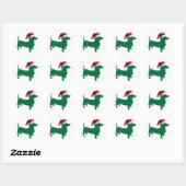 Sticker Rond Christmas Dachshund (Feuille)