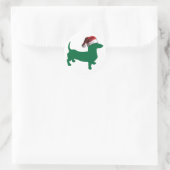Sticker Rond Christmas Dachshund (Sac)