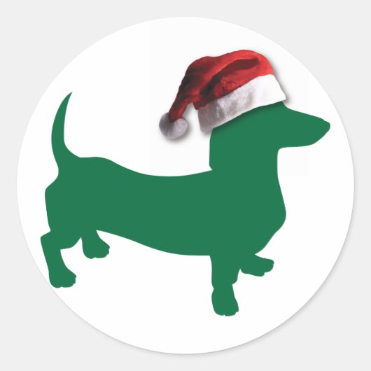 Sticker Rond Christmas Dachshund (Devant)
