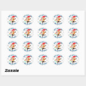 Sticker Rond Christmas Dancing Fox Custom (Feuille)