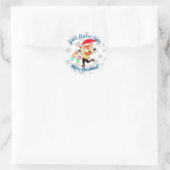 Sticker Rond Christmas Dancing Fox Custom (Sac)