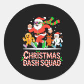 Sticker Rond Christmas Dash Squad Running Runner Marathon Team  (Devant)