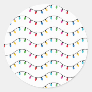 Sticker Rond Christmas Decoration Cute Xmas Light Pattern