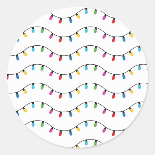 Sticker Rond Christmas Decoration Cute Xmas Light Pattern (Devant)