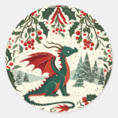 Sticker Rond Christmas Dragon                                   (Devant)