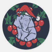 Sticker Rond Christmas Elephant (Devant)