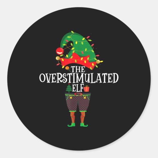 Sticker Rond Christmas Elf Family Matching Group The Elf Overst (Devant)