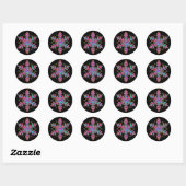 Sticker Rond Christmas Festive Glitter Colorful Snowflake (Feuille)