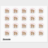 Sticker Rond Christmas Gingbread House Custom Return Adresse (Feuille)