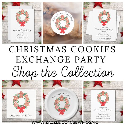 Sticker Rond Christmas Gingerbread Cookie Exchange 