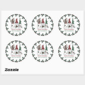 Sticker Rond Christmas Gnome Santa Elf Reindeer Festive Xmas (Feuille)