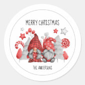 Sticker Rond Christmas Gnomes (Devant)