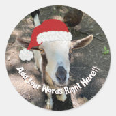 Sticker Rond Christmas Goat Custom Message (Devant)