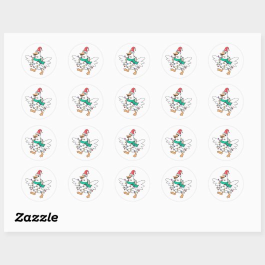 Sticker Rond Christmas Goose (Feuille)