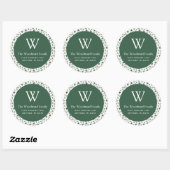 Sticker Rond Christmas Greenery Adresse du Motif (Feuille)