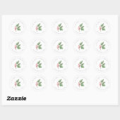 Sticker Rond Christmas Greenery & Berry Circular Adresse de ret (Feuille)