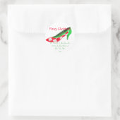 Sticker Rond Christmas High Heel Chaussure Adresse de retour (Sac)