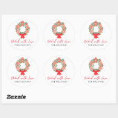 Sticker Rond Christmas Holiday Gingerbread Baked With Love (Feuille)