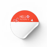 Sticker Rond Christmas Holiday Hello Name Tag Badge<br><div class="desc">This design was created though digital art. It may be personalized in the area provided by changing the photo and/or text. Or it can be customized by choosing the click to customize further option and delete or change the color the background, add text, change the text color or style, or...</div>