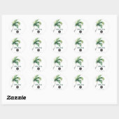 Sticker Rond Christmas Holiday Palm Tree Business Name (Feuille)