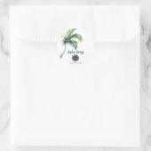 Sticker Rond Christmas Holiday Palm Tree Business Name (Sac)