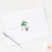 Sticker Rond Christmas Holiday Palm Tree Business Name (Enveloppe)