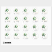 Sticker Rond Christmas Holiday Palm Tree Nom d'entreprise (Feuille)