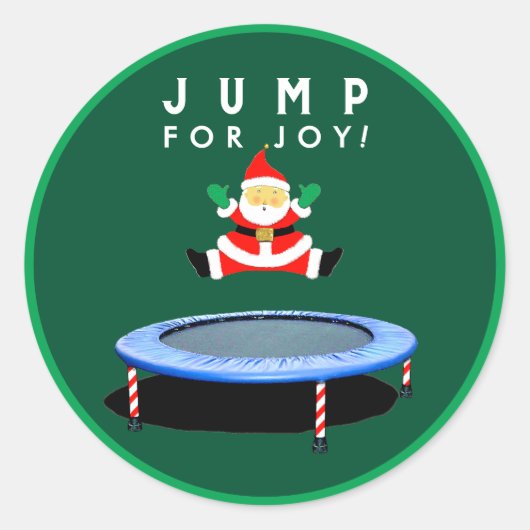 Sticker Rond Christmas Holiday Trampoline Gymnastics (Devant)