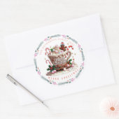 Sticker Rond Christmas Holiday Watercolor Festive Mug Candy (Enveloppe)