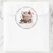 Sticker Rond Christmas Holiday Watercolor Festive Mug Candy (Sac)