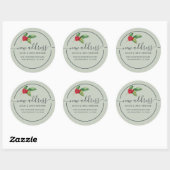 Sticker Rond Christmas Holly Berries We've Moved New Address (Feuille)
