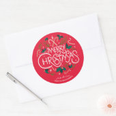 Sticker Rond Christmas Holly Berry Restauration maison (Enveloppe)