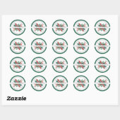 Sticker Rond Christmas Holly et Berries Adresse de retour (Feuille)