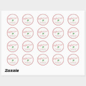 Sticker Rond Christmas Holly Joy Peace Love Script Custom (Feuille)