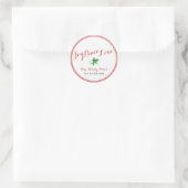 Sticker Rond Christmas Holly Joy Peace Love Script Custom (Sac)