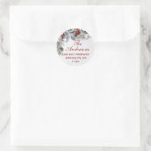 Sticker Rond Christmas Holly Pine Rustic Retourner l'adresse ÉT (Sac)