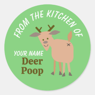 Sticker Rond Christmas Homemade Food Gifts Funny Deer Poop