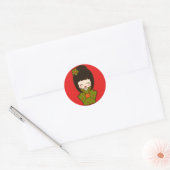 Sticker Rond Christmas Kokeshi (Enveloppe)